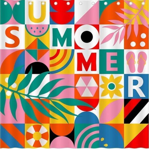 Colorful Summer Shower Curtain - Picture 5 of 5